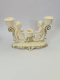 Vintage ceramic cherubs triple candle holder
