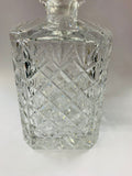 Heavy square diamond cut crystal whisky decanter