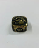 Antique brass pill box