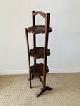Victorian carved wooden high tea stand