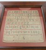 Antique alphabet sampler 1882