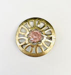 Vintage Round Brooch with Purple Coloured Jewel