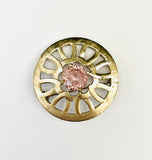 Vintage Round Brooch with Purple Coloured Jewel