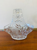 Large vintage cut crystal basket