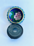 Cloisonné Blue Bowl with Wooden Stand