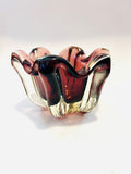 Small Purple Six Sided Art Glass Bowl