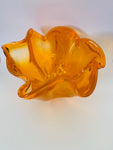 Large impressive orange midcentury Art glass bowl
