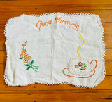 Three Embroidered Tray Covers
