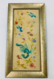 Antique silk embroidered bird scene picture