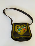Brown Leather Disney Bag with Mickey and Minnie Mouse