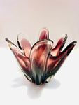 Deep Purple Art Glass Vase with Six Points