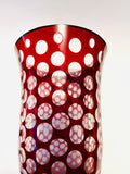Victorian Ruby Glass Polka dot design Vase
