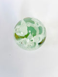 Clear Egg Shaped Paperweight with Bubble Swirls