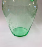 Retro Midcentury green glass jug and tumbler set