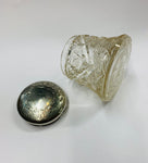 Sterling silver topped dressing table pot