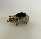 Vintage metal pig pin cushion