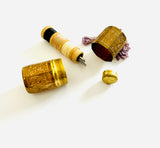 Brass Octagonal Needle Case with Tassel