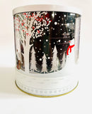 Vintage Cylinder Tin with 3D Christmas Image