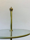 Vintage 3 tier brass and glass cake stand