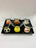 Set of 6 sports code martini glasses
