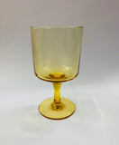 Set of 8 retro Amber glass wine glasses
