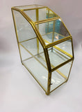 Vintage brass and glass jewellery display case