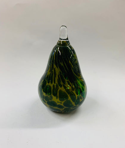 Hand blown Art glass pear paperweight