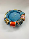 Vintage pin cushion with 10 cotton reels