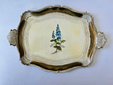 Folk Art Wooden Tray with Six Coaster