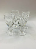 Set 4 Waterford small port glasses Kathleen pattern