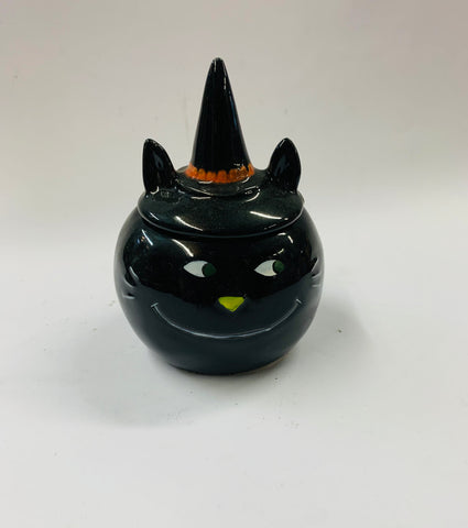 Ceramic Witches cat jewellery box