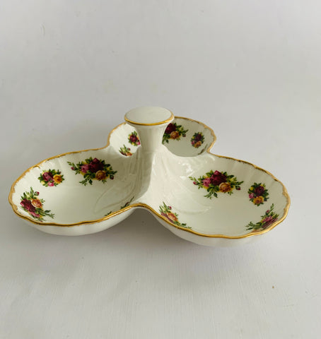 Royal Albert Old Country Roses triple segment trinket dish