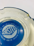 Vintage heavy glass NZ advertising ashtray