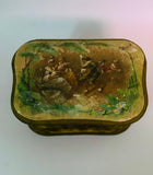 Victorian green velvet and hand painted sewing box
