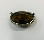 Vintage Smokey brown glass brooch