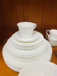 Wedgwood plain white 6 place dinner set