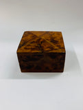 Antique treen wooden mottled jewellery box