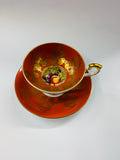 Aynsley orchard fruit pedestal cup and saucer