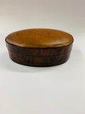 Leather oval jewellery box