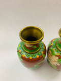 Pair of vintage Cloisonné vases