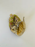 Beaded Handbag with expanding silver clasp and top