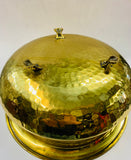 Large beaten brass planter