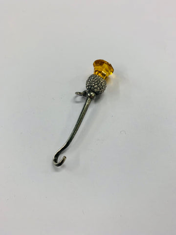 Scottish Thistle silver button hook