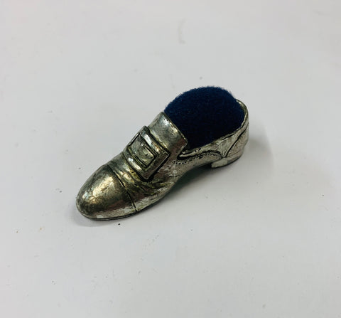 Pewter shoe pin cushion