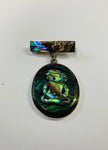 Sterling Silver and Paua Tiki brooch
