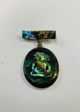 Sterling Silver and Paua Tiki brooch