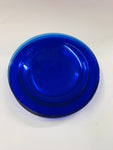 Set of 6 cobalt blue French glass lunch plates