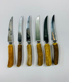Set of 6 English vintage steak knives