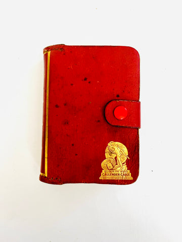 One Deck of Cards Red Leather Holder
