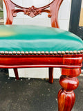Green Leather Balloon Back Chair Chair